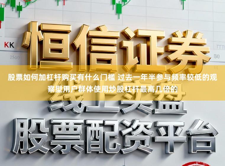 股票如何加杠杆购买有什么门槛 过去一年半参与频率较低的观察型用户群体使用炒股杠杆最高几倍的